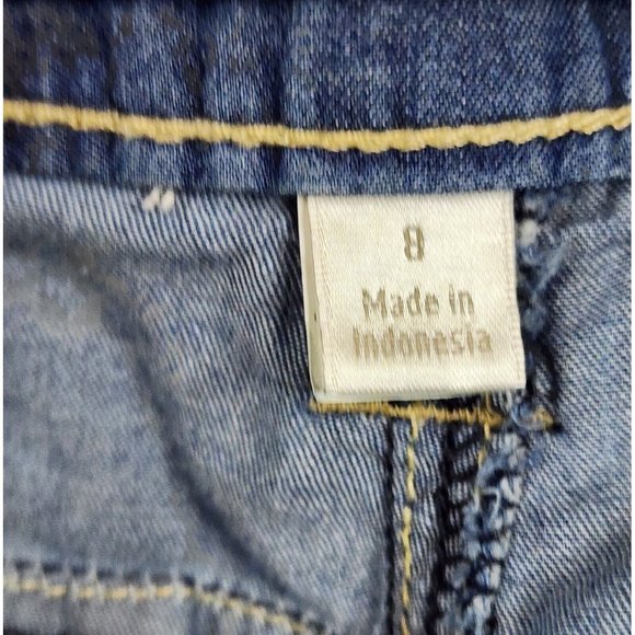 Lauren Conrad Shorts Womens 8 Blue Chambray Flip Pockets Momcore Cuffed Shorts - Picture 10 of 11